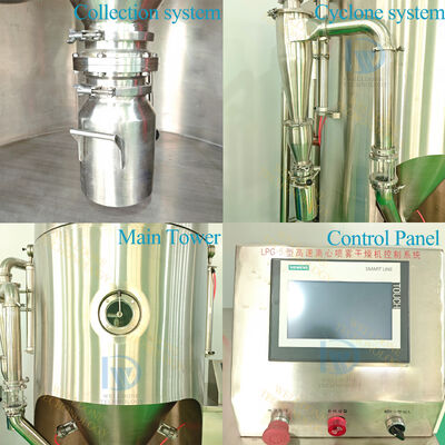 Sèche-linge par pulvérisation de laboratoire automatique avec contrôle de la température d'entrée d'air de 30 à 300℃ et capacité d'évaporation de 1 kg/h