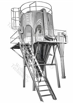 Sécheuse à pulvérisation centrifugeuse industrielle SUS316L à haute efficacité pour sucre et sel